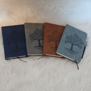 Elegant Tree Design Notebooks - Blue, Gray, Brown